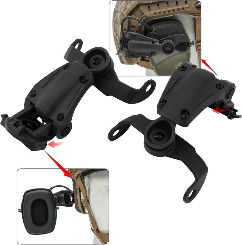 HEARFALCOM Tactical Helmet ARC Track Adapter for Tactical Electronic Shooting Earmuff Compatible Howard Leight Impact Sport Headset - Image 5